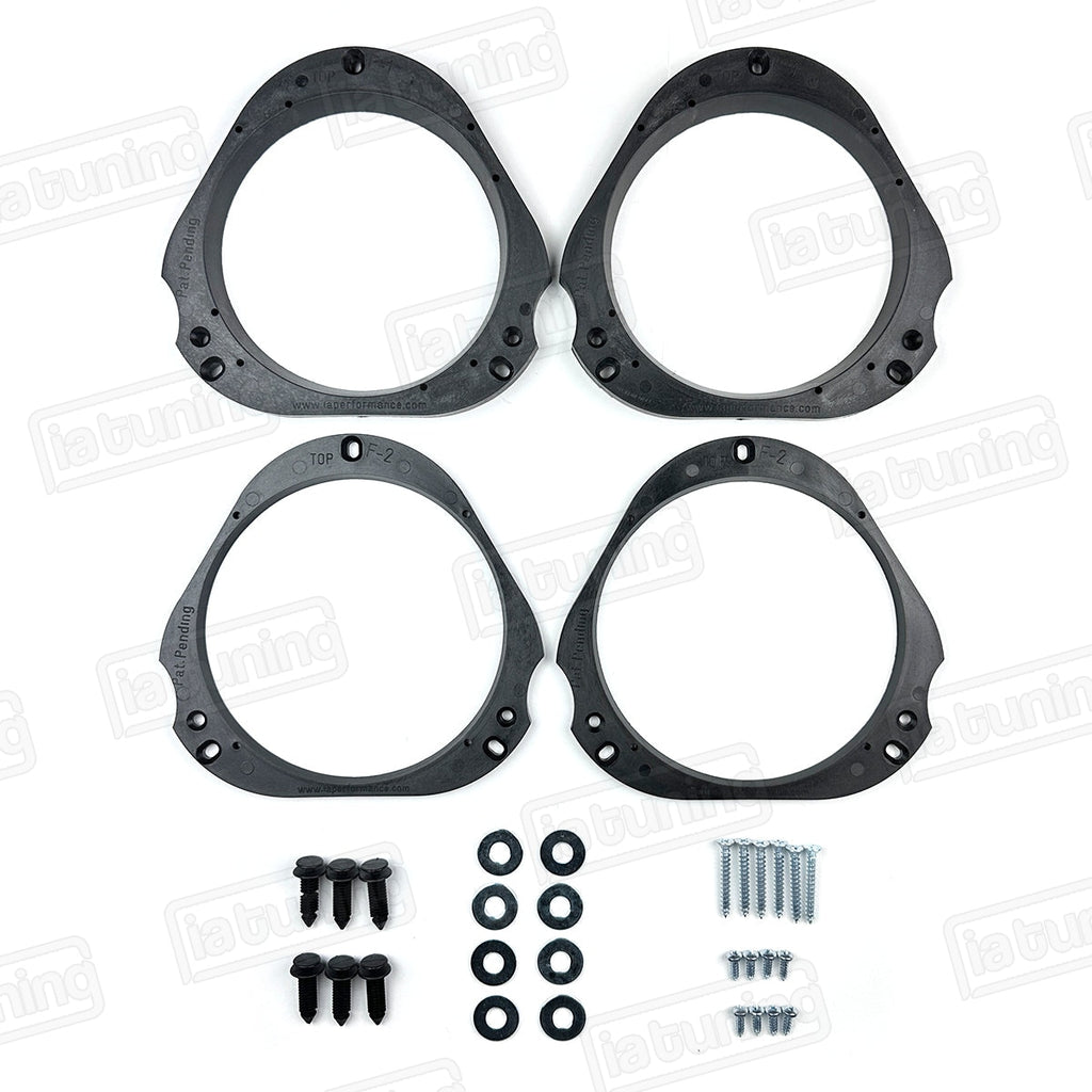 2Pcs 6.5 Inch Speaker Spacer Adapter Rings - Black ABS, Door Speaker Mount Bracket For Subaru Impreza, Legacy, WRX, STI